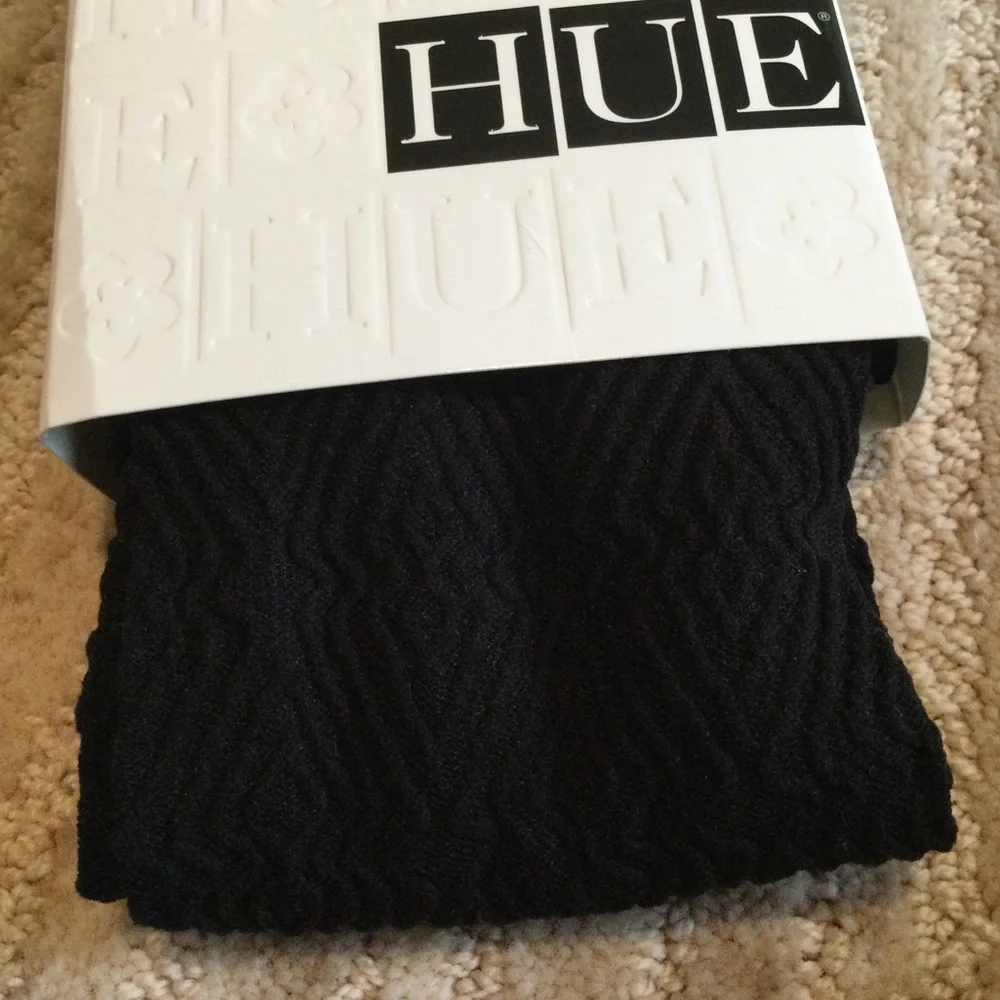 HUE Diamond Textured Tights with Control Top Black Size S | M
